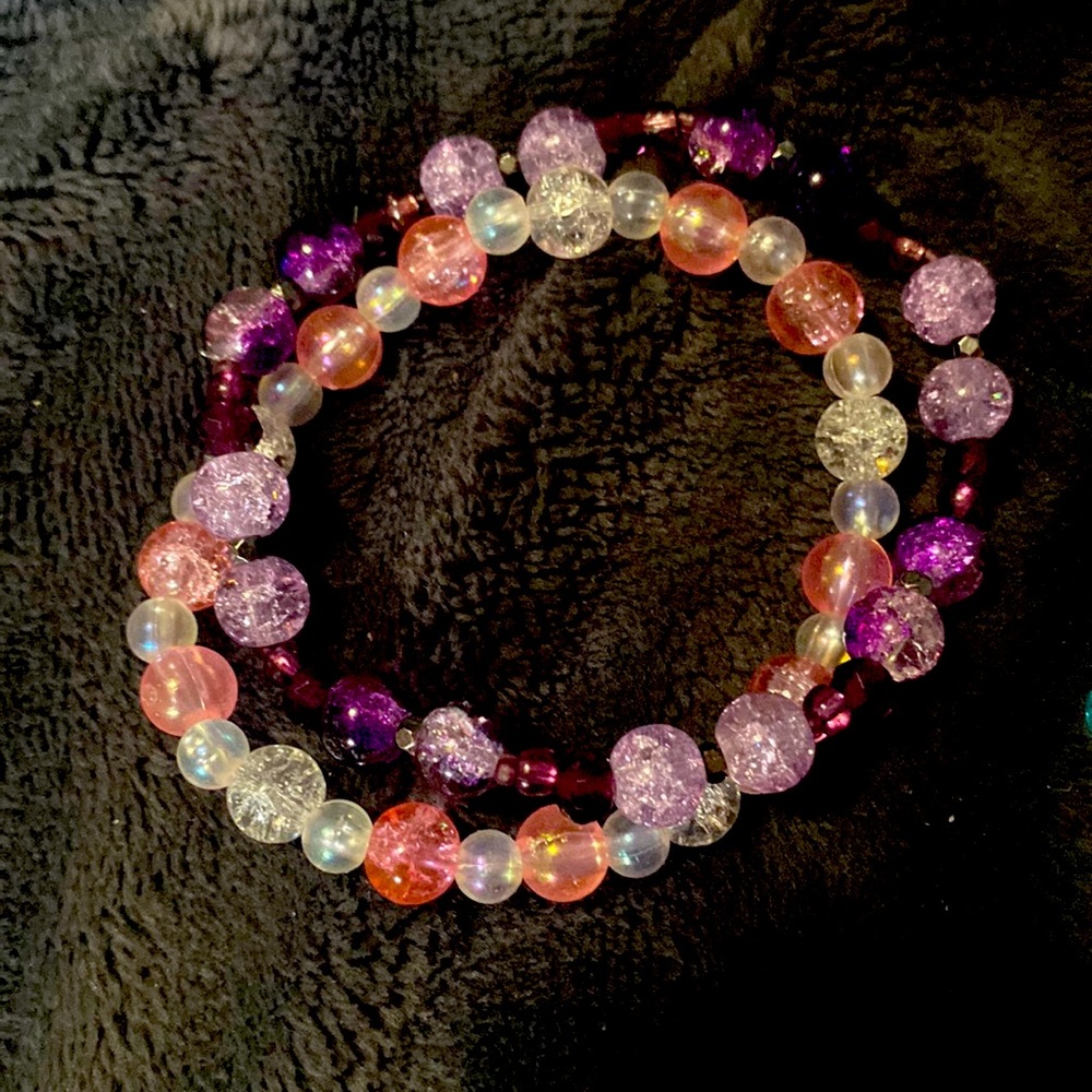 pink and purple bracelet bundle